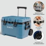 Igloo Trailmate 52Qt Wheeled Cooler, Insulated Hard Shell Ice Chest, Modern Blue