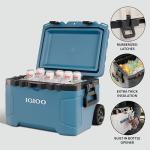 Igloo Trailmate 52Qt Wheeled Cooler, Insulated Hard Shell Ice Chest, Modern Blue