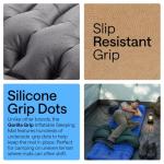 GORILLA GRIP Slip-Resistant Inflatable Sleeping Pad, Puncture Resistant Lightweight Camping Mattress, Foot Pump, Air Mats for Travel Backpacking, Inflating Bed Camp Sleep Pads for Tent, Blue