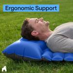 GORILLA GRIP Slip-Resistant Inflatable Sleeping Pad, Puncture Resistant Lightweight Camping Mattress, Foot Pump, Air Mats for Travel Backpacking, Inflating Bed Camp Sleep Pads for Tent, Blue