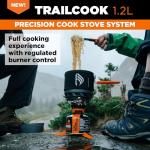 Jetboil TrailCook 1.2L Camping and Backpacking Stove Cooking System with Adjustable Heat Control, New for 2026, Carbon