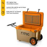 RTIC 52 Quart Ultra-Light Wheeled Hard Cooler Insulated Portable Ice Chest Box for Beach, Drink, Beverage, Camping, Picnic, Fishing, Boat, 30% Lighter Than Rotomolded Coolers, Trailblazer