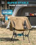 Gonex Portable Camping Chair, The 5th Gen Ultralight Compact Backpacking Foldable Lightweight Folding Chair for Outdoor Camp Hiking Beach Picnic Concert, Supports 330lbs (Khaki, 1 PCS)
