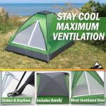 2-Person Camping Tent - Shelter with Rain Fly and Carrying Bag - Lightweight Outdoor Tent for Backpacking, Hiking, and Beach by Wakeman (Green)