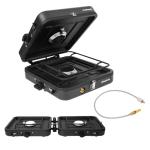 KingCamp 2 Burner Camping Stove，Portable Folding Stove with 20000 BTU，Backpacking Camp Stove for Outdoor Cooking，2 Adjustable Burners & Piezo Ignition for BBQ Hiking Backpacking Camping