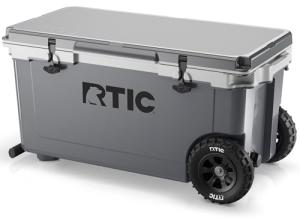 RTIC 72 Quart Ultra-Light Wheeled Cooler Hard Insulated Portable Ice Chest Box for Beach, Drink, Beverage, Camping, Picnic, Fishing, Boat, BBQ, 30% Lighter Than Rotomolded Coolers, Dark & Cool Grey