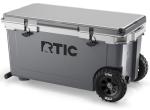 RTIC 72 Quart Ultra-Light Wheeled Cooler Hard Insulated Portable Ice Chest Box for Beach, Drink, Beverage, Camping, Picnic, Fishing, Boat, BBQ, 30% Lighter Than Rotomolded Coolers, Dark & Cool Grey