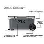 RTIC 72 Quart Ultra-Light Wheeled Cooler Hard Insulated Portable Ice Chest Box for Beach, Drink, Beverage, Camping, Picnic, Fishing, Boat, BBQ, 30% Lighter Than Rotomolded Coolers, Dark & Cool Grey