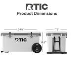 RTIC 72 Quart Ultra-Light Wheeled Cooler Hard Insulated Portable Ice Chest Box for Beach, Drink, Beverage, Camping, Picnic, Fishing, Boat, BBQ, 30% Lighter Than Rotomolded Coolers, Dark & Cool Grey