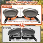 Cofiyard 20,000 BTUs 2 Burner Propane Camping Stove, Portable Folding Camp Stove with Adjustable Burners, Regulator and Carrying Bag, Dual Gas Stoves Easy Carrying Handle for Tailgating, Camping, BBQ