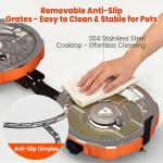 Cofiyard 20,000 BTUs 2 Burner Propane Camping Stove, Portable Folding Camp Stove with Adjustable Burners, Regulator and Carrying Bag, Dual Gas Stoves Easy Carrying Handle for Tailgating, Camping, BBQ