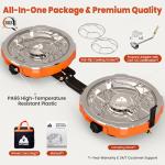 Cofiyard 20,000 BTUs 2 Burner Propane Camping Stove, Portable Folding Camp Stove with Adjustable Burners, Regulator and Carrying Bag, Dual Gas Stoves Easy Carrying Handle for Tailgating, Camping, BBQ