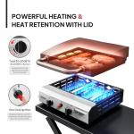 ROVSUN 2 Burner Foldable Propane Griddle with Wheels, Enameled Tray & Lid, 20000 BTU Portable Rolling Flat Top Gas Grill with Electronic Ignition & Regulator for Outdoor Cooking Camping BBQ Tailgating