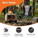 ALPHA CAMP Folding Camping Chair for Adults, Oversized Heavy Duty Lawn Chairs with Cooler Bag, Cup Holder & 600D Oxford Fabric, Folding Chairs for Outside Support 450 LBS,Outdoor Chair 2 Pack