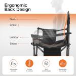 ALPHA CAMP Folding Camping Chair for Adults, Oversized Heavy Duty Lawn Chairs with Cooler Bag, Cup Holder & 600D Oxford Fabric, Folding Chairs for Outside Support 450 LBS,Outdoor Chair 2 Pack