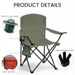 SAILARY 2 Pack Folding Camping Chair with Cup Holder & Side Storage Bag, 300lb Capacity, Lightweight 5.5lbs Portable for Beach, Picnic, Sport, Green
