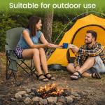 SAILARY 2 Pack Folding Camping Chair with Cup Holder & Side Storage Bag, 300lb Capacity, Lightweight 5.5lbs Portable for Beach, Picnic, Sport, Green
