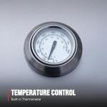 Monument Grills Tabletop Propane Gas Grill for Outdoor Portable Camping Cooking with Travel Locks, Stainless Steel High Lid, and Built in Thermometer