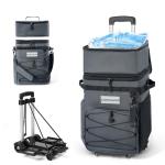 Odoland 48/72 Cans Soft Cooler with Wheels and Handle Collapsible Ice Chest Rolling Coolers on Wheels for Beach Camping Travel and Picnic