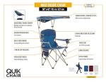 Quik Shade MAX Shade Relaxing Chair With Cup Holders, Foldable, Aluminum, Blue