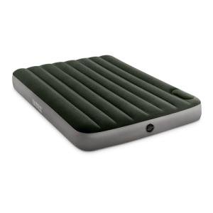 Intex 64762E Dura-Beam Standard Downy Air Mattress: Fiber-Tech – Full Size – Built-in Foot Pump – 10in Bed Height – 600lb Weight Capacity