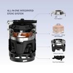 Fire-Maple "Fixed Star 3" Personal Cooking System | Pot/Jet Burner Stove System with Electric Ignition | Ideal for Hiking, Camping, Backpacking, Fishing, Hunting Trips and Emergency Use, Black