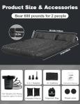 Umbrauto SUV Air Mattress for Trunk: Upgraded Car Camping Mattress with Flocked Surface and Extra Thick Bottom, Van Sleeping Bed for Back Seat with Pump, Nozzle, Repair Patch, Carry Bag