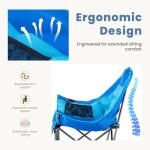 DUMOS Oversized Camping Chair for Adults - 450lbs Heavy Duty Folding Chair with Cup Holder & Side Pockets, Portable Chair for Camping, Fishing, Hiking, Picnic, Blue