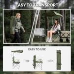 VINGLI Portable Folding Camping Chair with Canopy, Beach Chair with Canopy for Adult, Adjustable Sun Shade for Sport Event, Outdoor, Camping, Fishing-Green