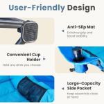 DUMOS Oversized Camping Chair for Adults - 450lbs Heavy Duty Folding Chair with Cup Holder & Side Pockets, Portable Chair for Camping, Fishing, Hiking, Picnic, Blue