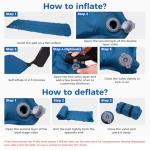 ATEPA Self-Inflating Sleeping Pad, Compact Foam Camping Pad with 3cm High-Resilience 4-Side-Compression Sponge, Lightweight & Portable Mat for Backpacking, Hiking, Camping, Blue