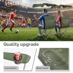 VINGLI Portable Folding Camping Chair with Canopy, Beach Chair with Canopy for Adult, Adjustable Sun Shade for Sport Event, Outdoor, Camping, Fishing-Green