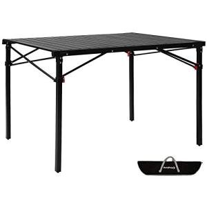 KingCamp Lightweight Compact Folding Camping Table,Stable Aluminum Alloy Folding Roll up Table for 4-6 Person for Picnic, Camping, Barbecue and Party,Portable Multifunctional Table with Carry Bag