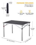 KingCamp Lightweight Compact Folding Camping Table,Stable Aluminum Alloy Folding Roll up Table for 4-6 Person for Picnic, Camping, Barbecue and Party,Portable Multifunctional Table with Carry Bag