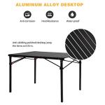 KingCamp Lightweight Compact Folding Camping Table,Stable Aluminum Alloy Folding Roll up Table for 4-6 Person for Picnic, Camping, Barbecue and Party,Portable Multifunctional Table with Carry Bag