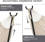 Lazy Daze Hammocks Double Hammock with 9ft Space-Saving Steel Stand Includes Portable Carrying Case, 450 Pounds Capacity (Natural)