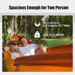 CHULIM Double Camping Hammock with Tree Hanging Kit and 12kn Aluminum Wiregate Carabiner. 118"L x 78"W,Lightweight Portable Camping Gear.Parachute Nylon Hammock for Camping,Travel,Backpacking,Beach.