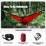 CHULIM Double Camping Hammock with Tree Hanging Kit and 12kn Aluminum Wiregate Carabiner. 118"L x 78"W,Lightweight Portable Camping Gear.Parachute Nylon Hammock for Camping,Travel,Backpacking,Beach.
