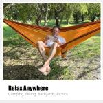 CHULIM Double Camping Hammock with Tree Hanging Kit and 12kn Aluminum Wiregate Carabiner. 118"L x 78"W,Lightweight Portable Camping Gear.Parachute Nylon Hammock for Camping,Travel,Backpacking,Beach.