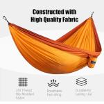 CHULIM Double Camping Hammock with Tree Hanging Kit and 12kn Aluminum Wiregate Carabiner. 118"L x 78"W,Lightweight Portable Camping Gear.Parachute Nylon Hammock for Camping,Travel,Backpacking,Beach.