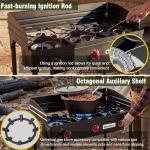 BSETFIRE 3 Burner Camping Stove, 225,000 BTU Propane Stove with Detachable Windscreen, 20 PSIG Regulator & Removable Legs for Outdoor Cooking, Canning & BBQ