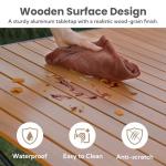 Large 46.4" Camping Table for 2-6 People - 220lbs Capacity Heavy Duty Foldable Outdoor Table with Aluminum Roll-Up Top & Carry Bag, Portable Picnic Desk for BBQ, Tailgating, Backyard (Natural)