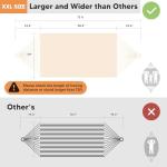 SUNCREAT Hammock Camping Hammock 2 Person Canvas Cotton Hammock, Double Travel Hammock with Carrying Bag, 475 lbs Capacity, Natural