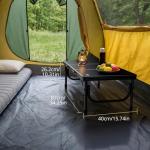 Anbte 3ft Low Folding Picnic Table, Thicker Aluminum Small Camping Table with Storage Bag, Portable Handle, Lightweight, for Camping Beach Party Picnic Floor, 34.2" x 15.7" x 10.3", Black