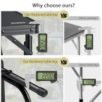 Anbte 3ft Low Folding Picnic Table, Thicker Aluminum Small Camping Table with Storage Bag, Portable Handle, Lightweight, for Camping Beach Party Picnic Floor, 34.2" x 15.7" x 10.3", Black