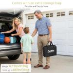 Anbte 3ft Low Folding Picnic Table, Thicker Aluminum Small Camping Table with Storage Bag, Portable Handle, Lightweight, for Camping Beach Party Picnic Floor, 34.2" x 15.7" x 10.3", Black