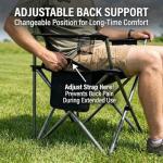 FAIR WIND Oversized Fully Padded Camping Chair with Lumbar Support, Heavy Duty Quad Fold Chair with Cooler Bag, Support 450 LBS, Black