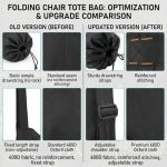 FAIR WIND Oversized Fully Padded Camping Chair with Lumbar Support, Heavy Duty Quad Fold Chair with Cooler Bag, Support 450 LBS, Black