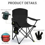 SAILARY Folding Camping Chair, 225lb Capacity, Includes Cup Holder & Side Storage Bag, 5.5lbs Portable for Beach, Camping, Sport,Black