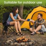 SAILARY Folding Camping Chair, 225lb Capacity, Includes Cup Holder & Side Storage Bag, 5.5lbs Portable for Beach, Camping, Sport,Black